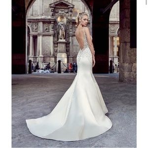 New with tags Eddy K Satin Mermaid Wedding Gown